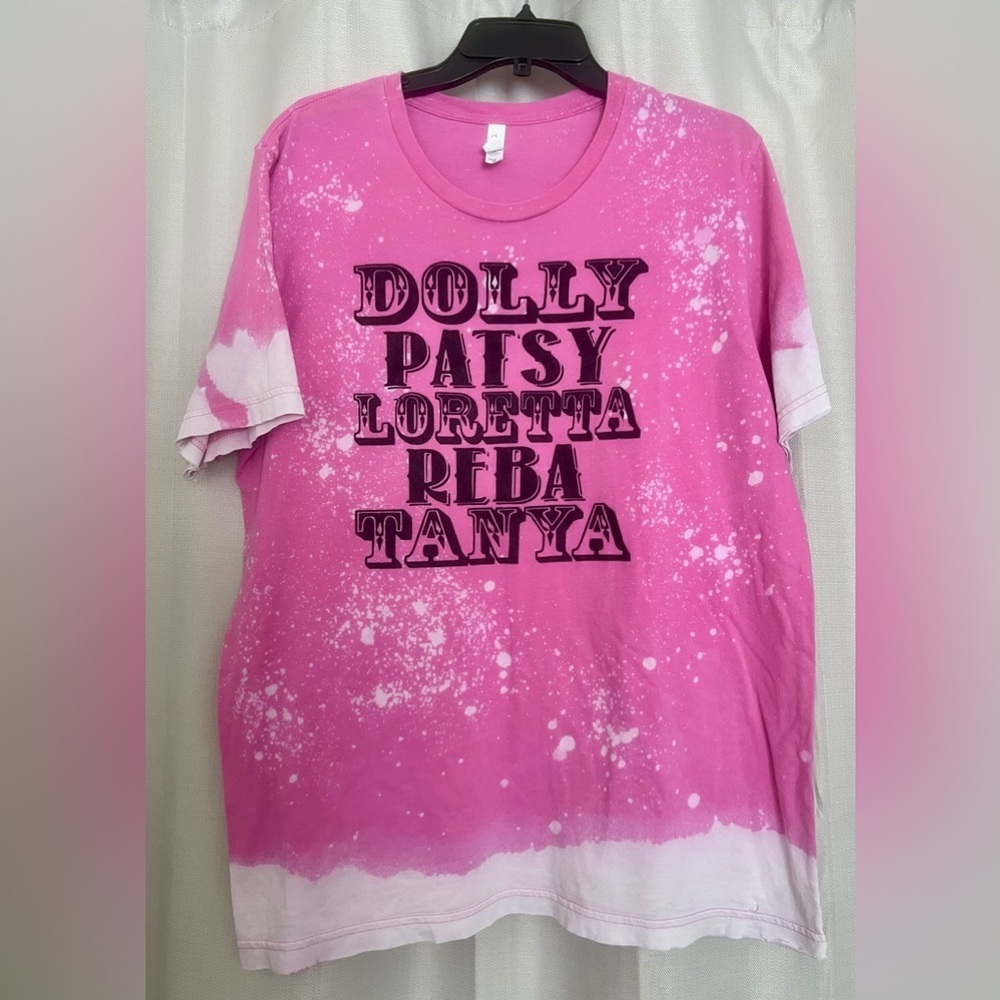Bella Canvas Pink Country Legends Graphic Tee Dolly Patsy Reba Size XL